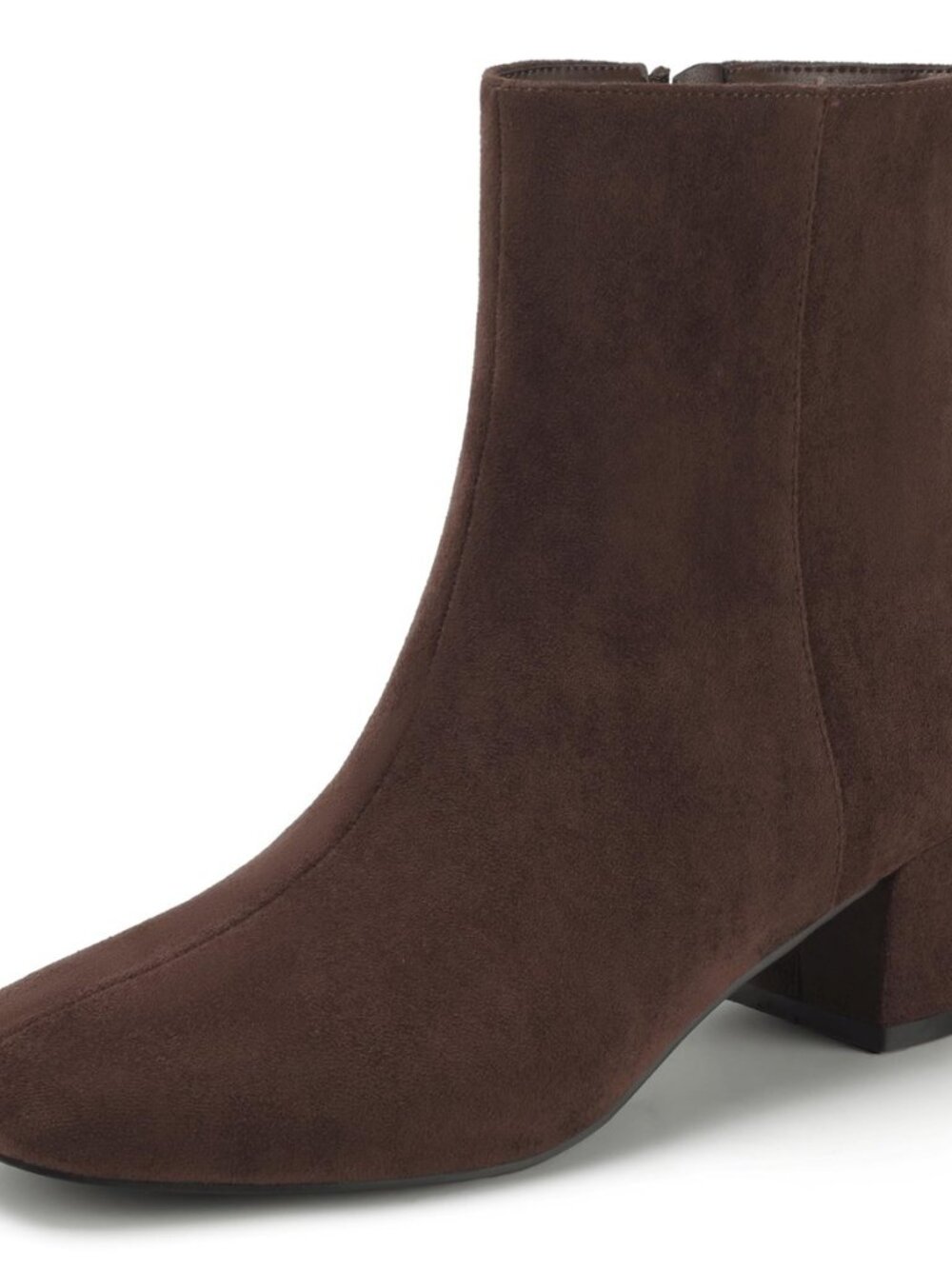 Ankle Boots Low Chunky Block Heel Closed Square Toe Dress Booties